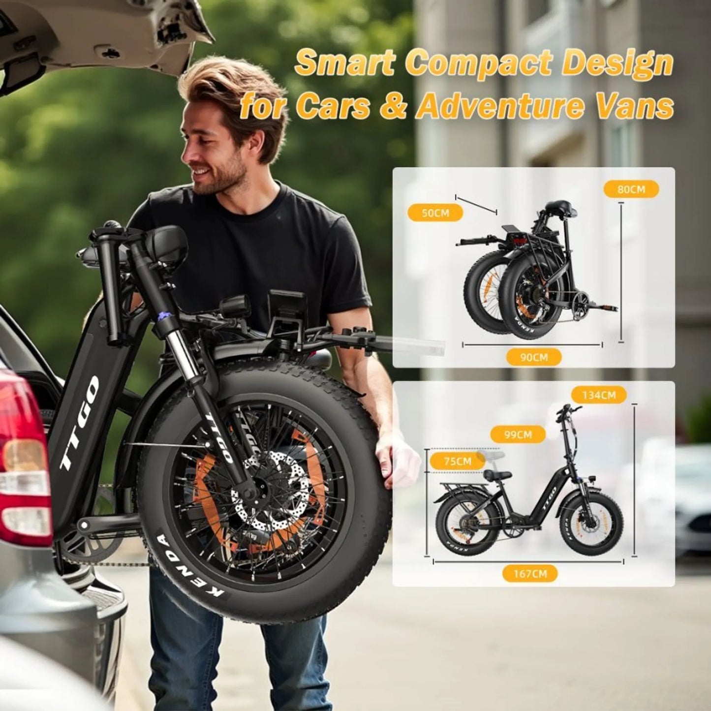 F6 Fat Tire Mini-E-Bike Unisex – ideal für Stadt, Land und Strand - Bike Innov