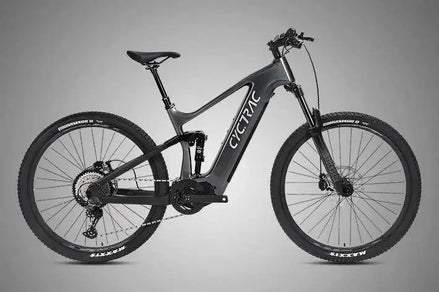 Carbon Mountain E-Bike grau - Komplettansicht Offroad-Bike
