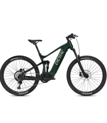 Carbon Mountain E-Bike grün - Seitenansicht mit Bafang 95Nm Motor